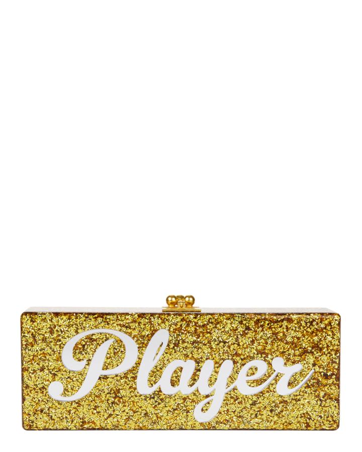 Edie Parker Flavia &quot;player&quot; Gold Confetti Clutch