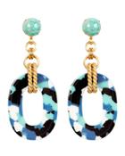 Elizabeth Cole Blue Bennet Glass Drop Earrings Turquoise Multi 1size