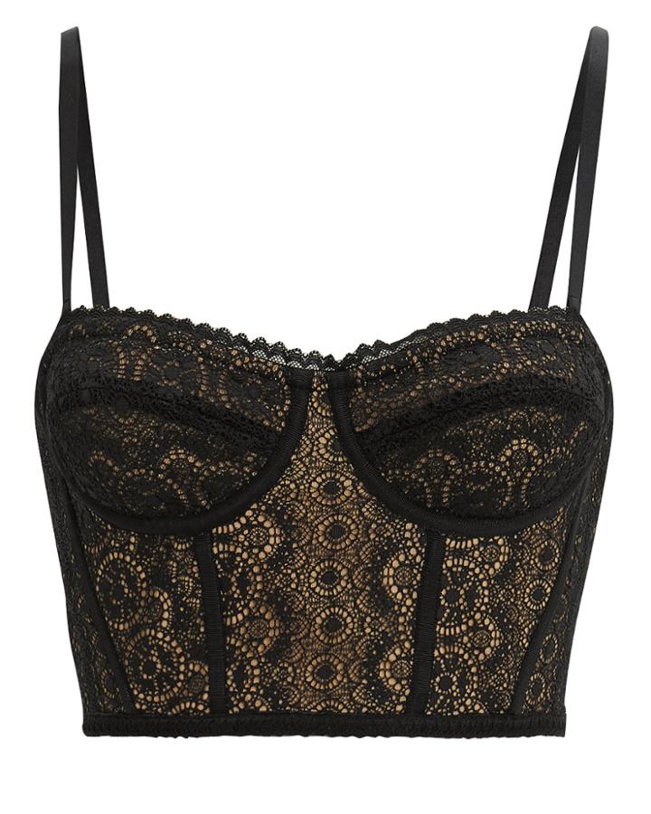 Night Night By Simkhai Night Night By Jonathan Simkhai Black Lace Bustier Black/nude M