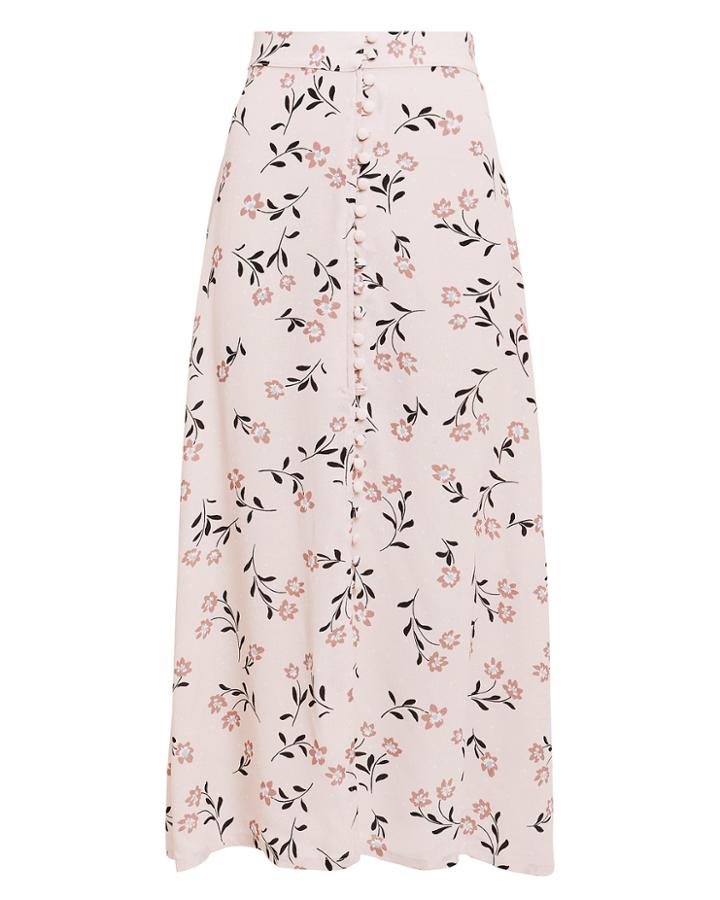 Flynn Skye Sophia Midi Skirt Ivory/beige Floral S