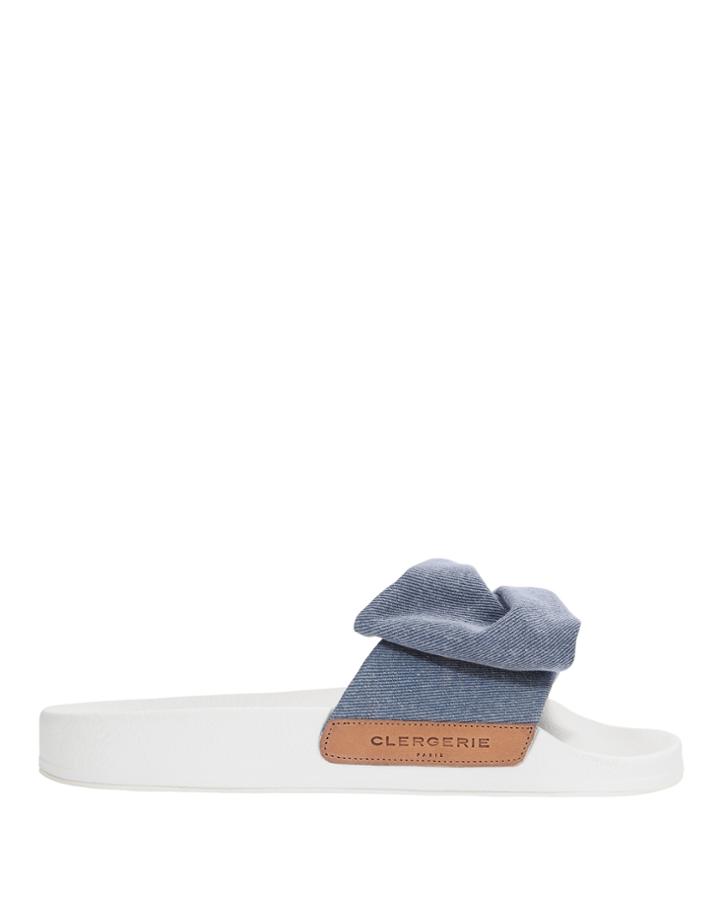 Robert Clergerie Wendyd Denim Slide Sandals Denim 37.5