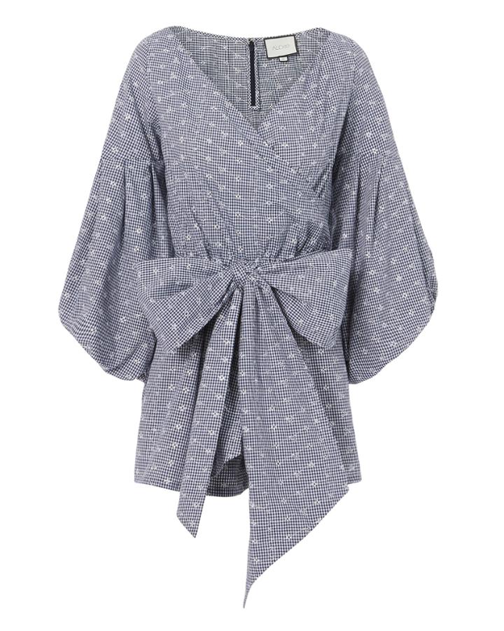 Alexis Sana Gingham Romper Blue-med P