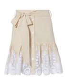 Miguelina Emy Embroidered Skirt Beige S