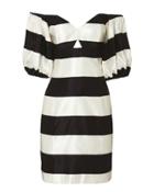 Caroline Constas Titos Off Shoulder Mini Dress Blk/wht Zero