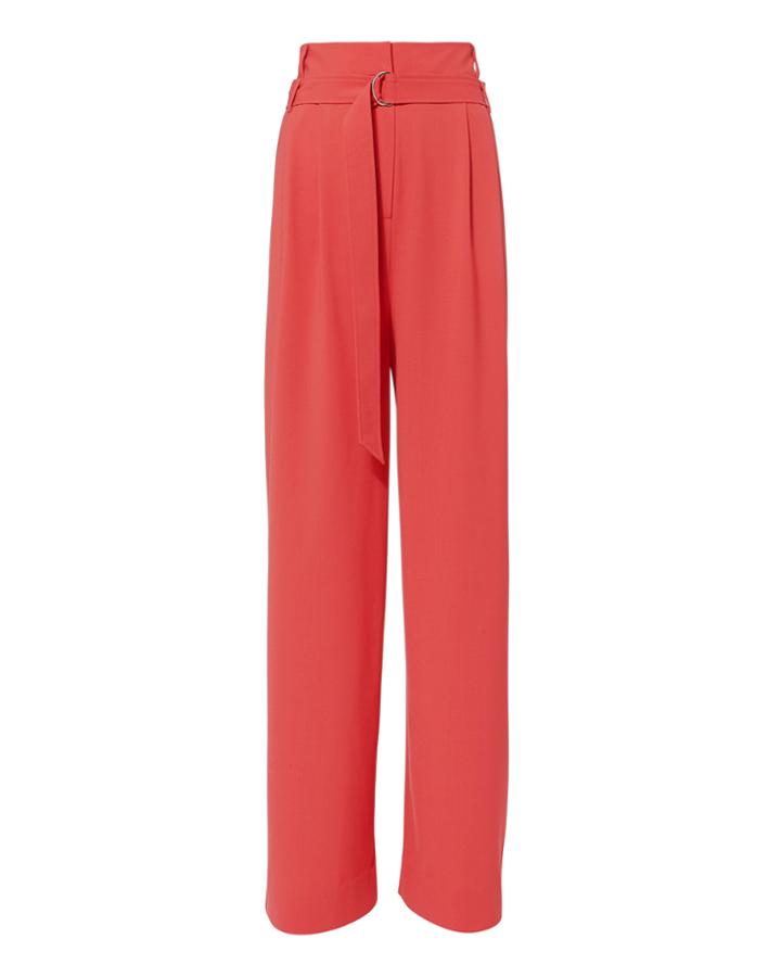 Tibi Paperbag Wide Leg Trousers Red Zero