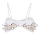 For Love & Lemons Lolita Ruffle Bikini Top Ivory P