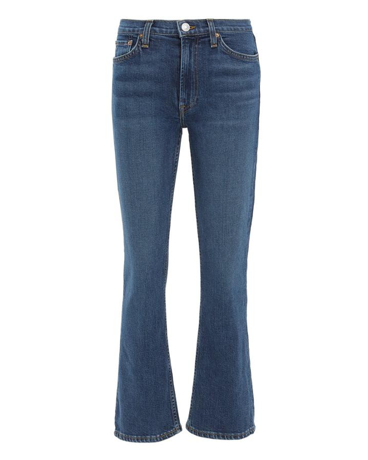 Re/done Mid-rise 70s Kick Flare Crop Jeans Denim 24