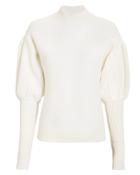 Jonathan Simkhai Mixed Knit Puff-sleeved Sweater Ivory L