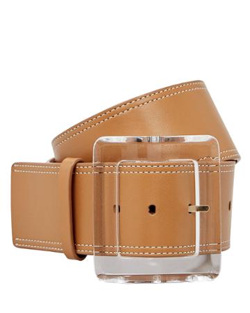 Veronica Beard Corin Leather Belt Beige M