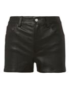 Helmut Lang Stretch Leather Shorts Black Zero