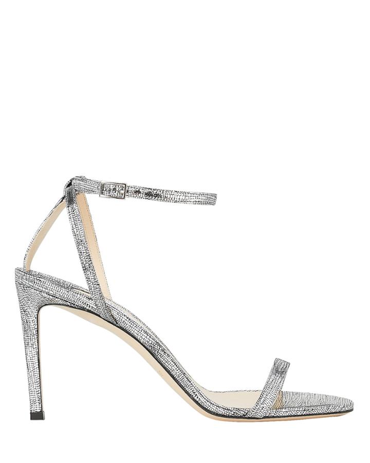 Jimmy Choo Minny 85 Leather Sandals Silver/metallic 37