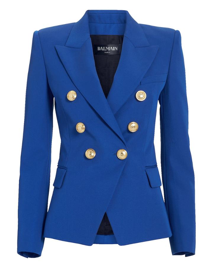 Balmain Electric Blue Classic Blazer Blue-med 36