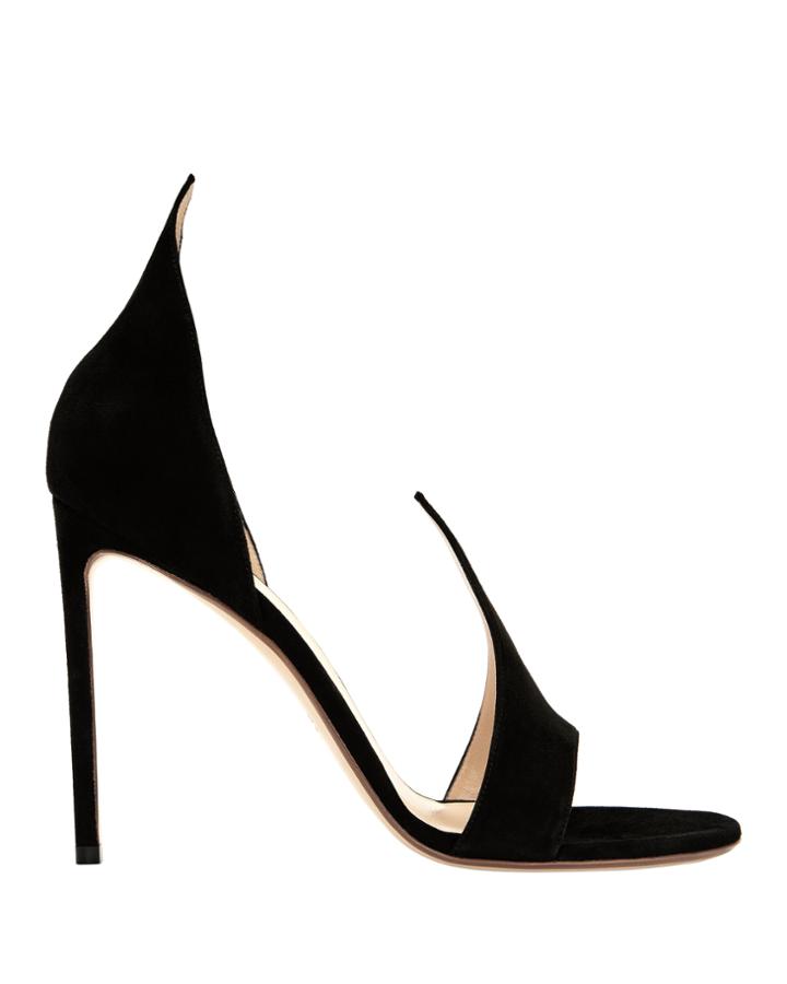 Francesco Russo Cutout Suede Sandals Black 36