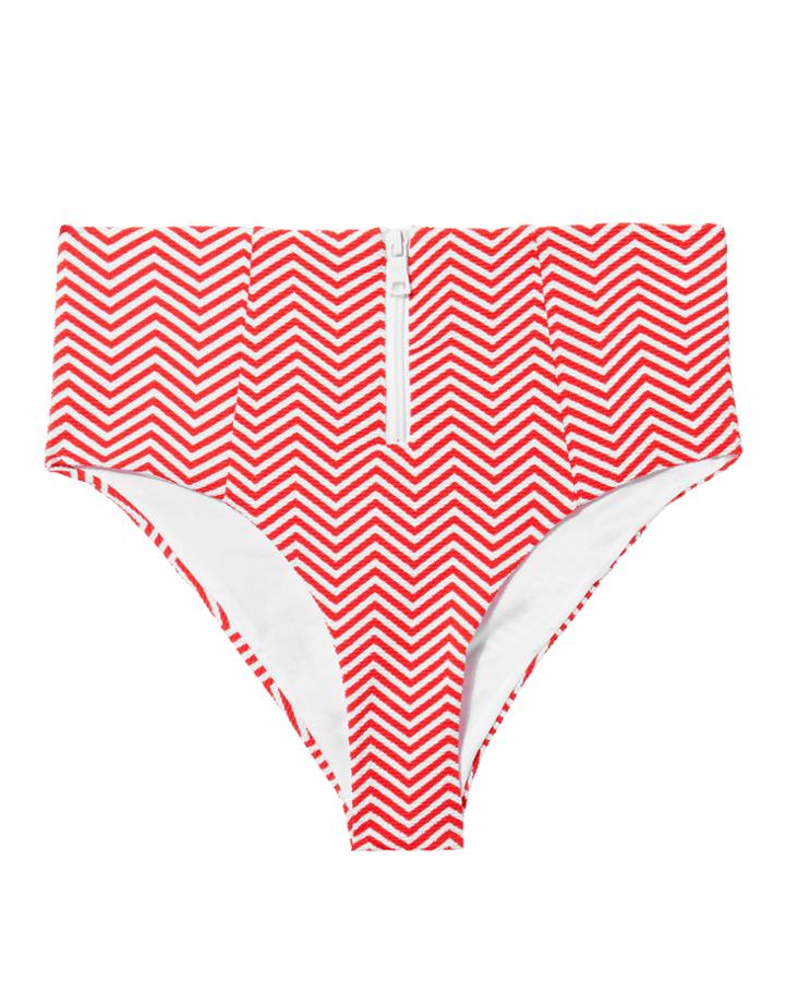 Onia Leah Chevron Bikini Bottom Rose P