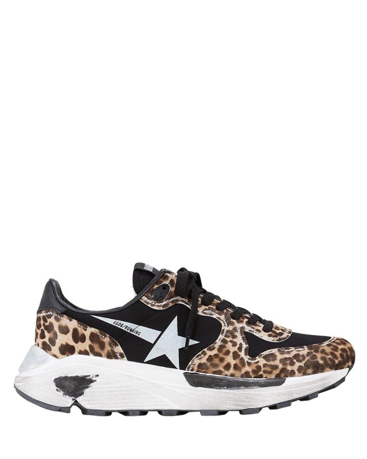 Golden Goose Leopard White Star Running Sneakers Multi 38