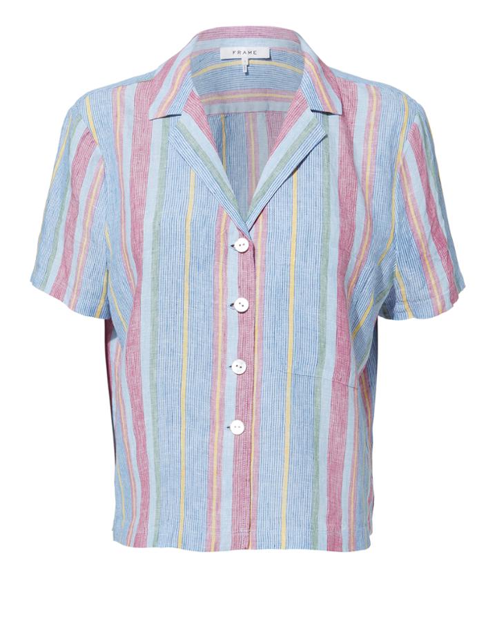 Frame Striped Cropped Shirt Multi S