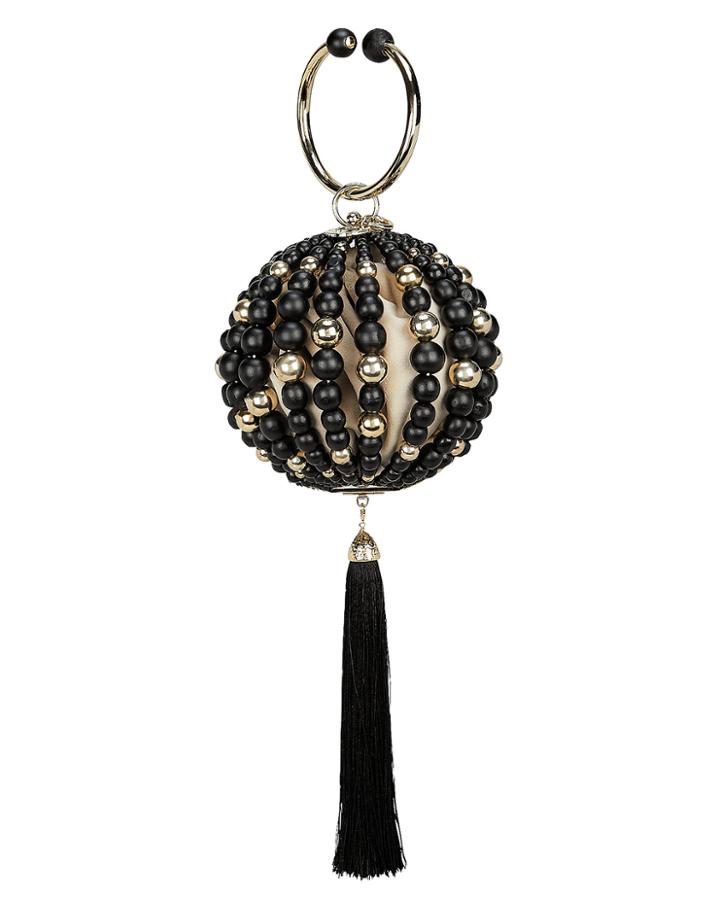 Rosantica Beaded Tassel Clutch Black/beads 1size