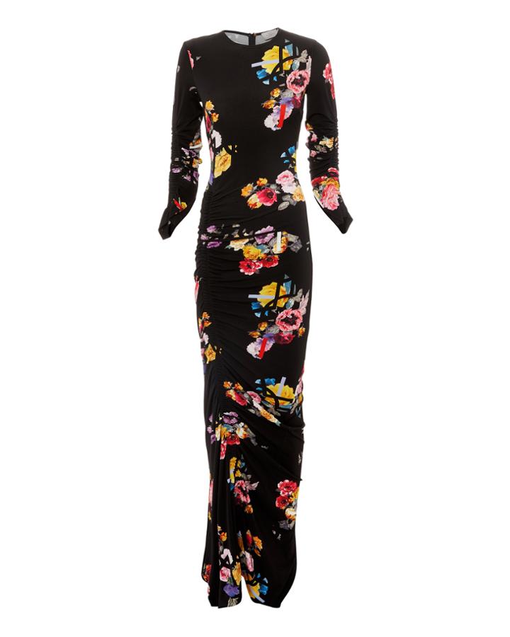 Preen Elletra Floral Printed Dress Black S
