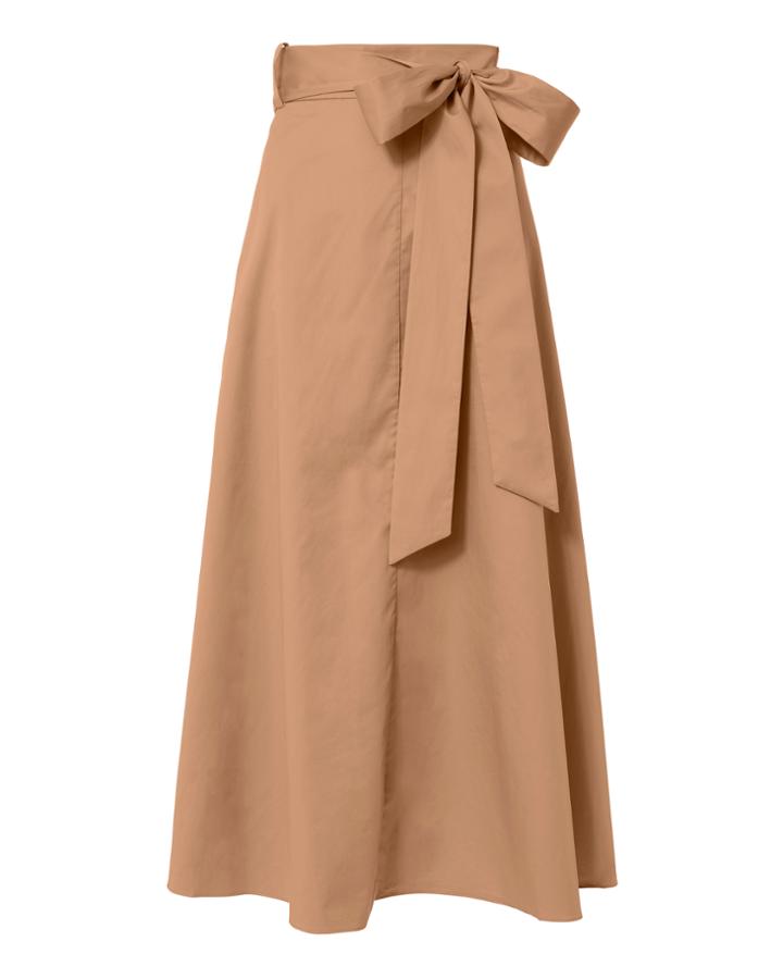 Tibi Midi Wrap Beige Skirt