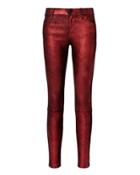 Rta Denim Rta Metallic Crimson Leather Pants Red 24