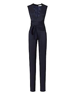 Galvan Satin Wrap Jumpsuit