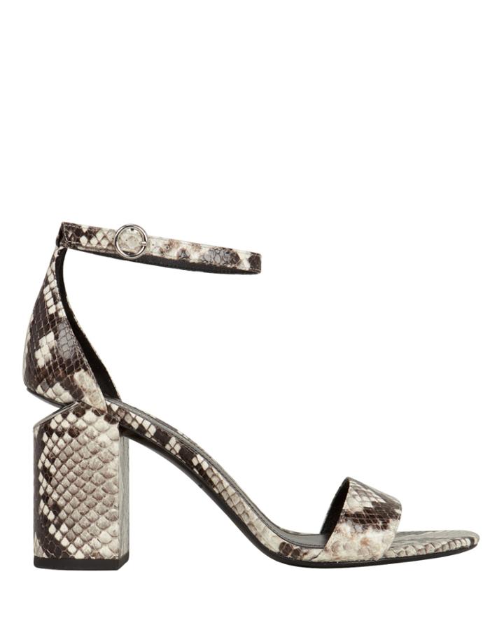 Alexander Wang Abby Cutout Heeled Sandals Grey/snakeskin 39.5