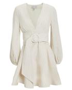 Shona Joy Isadora V-neck Belted Dress Beige 12