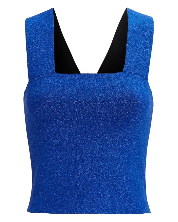 Alc A.l.c. Lia Blue Metallic Top Blue L