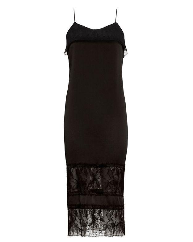 Adam Lippes Lace Inset Cami Dress: Black
