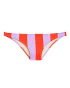 Solid & Striped Rachel Striped Bikini Bottom Lavender/red S