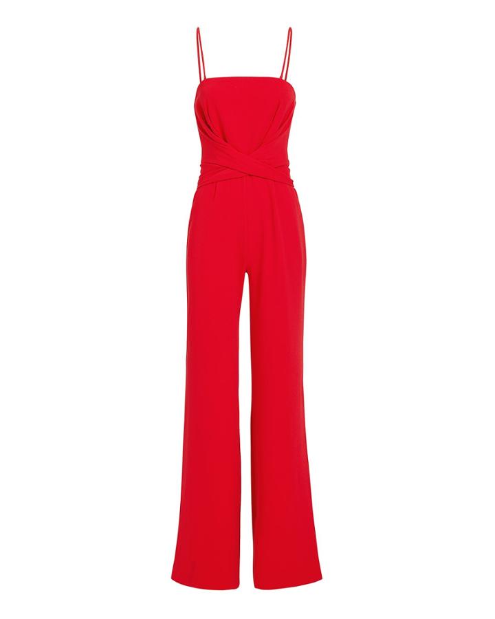 Jonathan Simkhai Red Crepe Jumpsuit Red 4