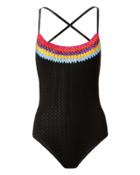 Missoni Mare Rainbow Crochet-trimmed Black One Piece Swimsuit Black 40