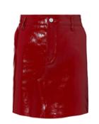 Rta Red Patent Leather Mini Skirt Red Zero