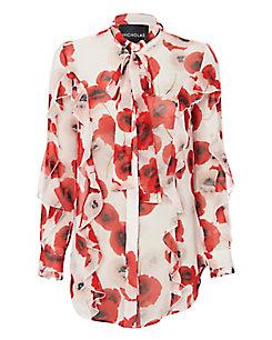 Nicholas Poppy Floral Ruffle Shirt