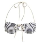 Solid & Striped Lolita Triangle String Bikini Top White/blue L