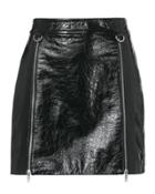 Michelle Mason Double Zip-up Patent Leather Skirt Black Zero