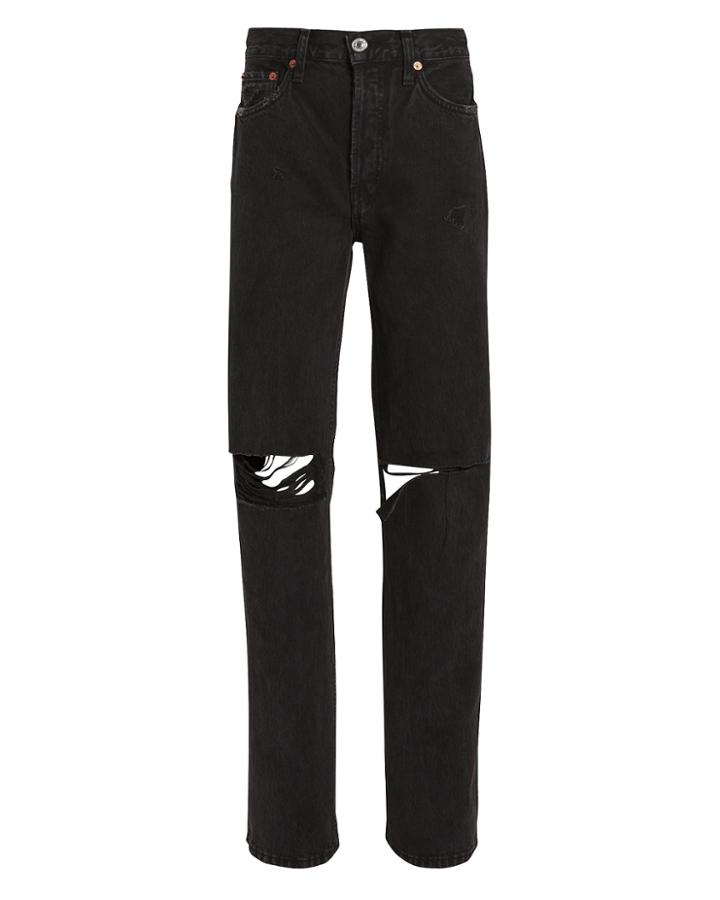 Re/done High-rise Loose Black Jeans Black 24
