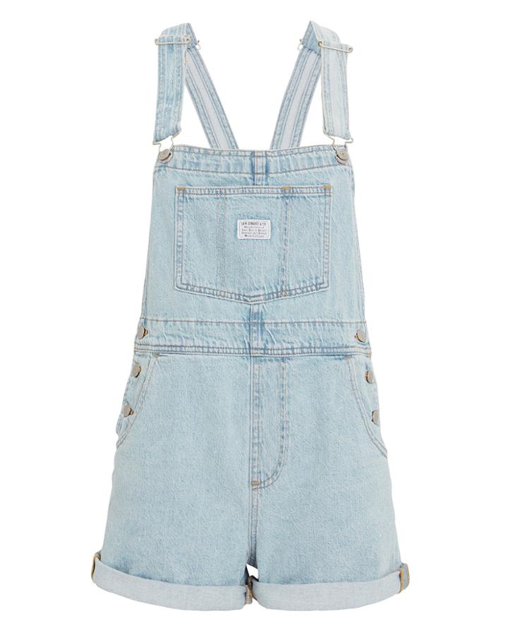 Levi's Vintage Denim Short Overalls Light Blue Denim L