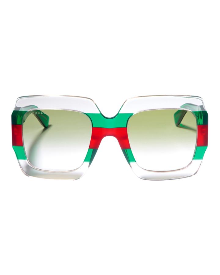 Gucci Colorblock Square Sunglasses Cbk-multi 1size
