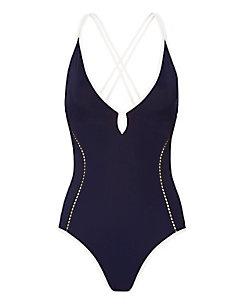 Jonathan Simkhai Lace-up Reversible One Piece Swimsuit