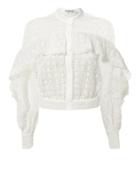 Self-portrait Floral Organza Cutwork Top White 2