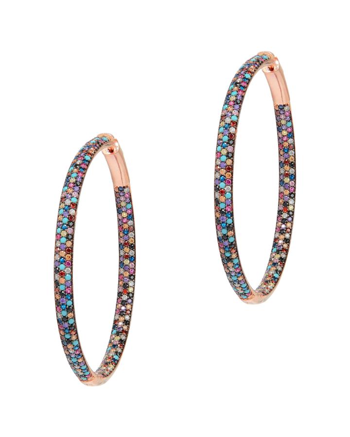 Nickho Rey Multi Statement Hoop Earrings Multi 1size