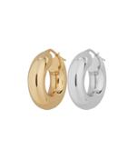 Argento Vivo Two-tone Interlocking Hoop Earring Gold/silver 1size