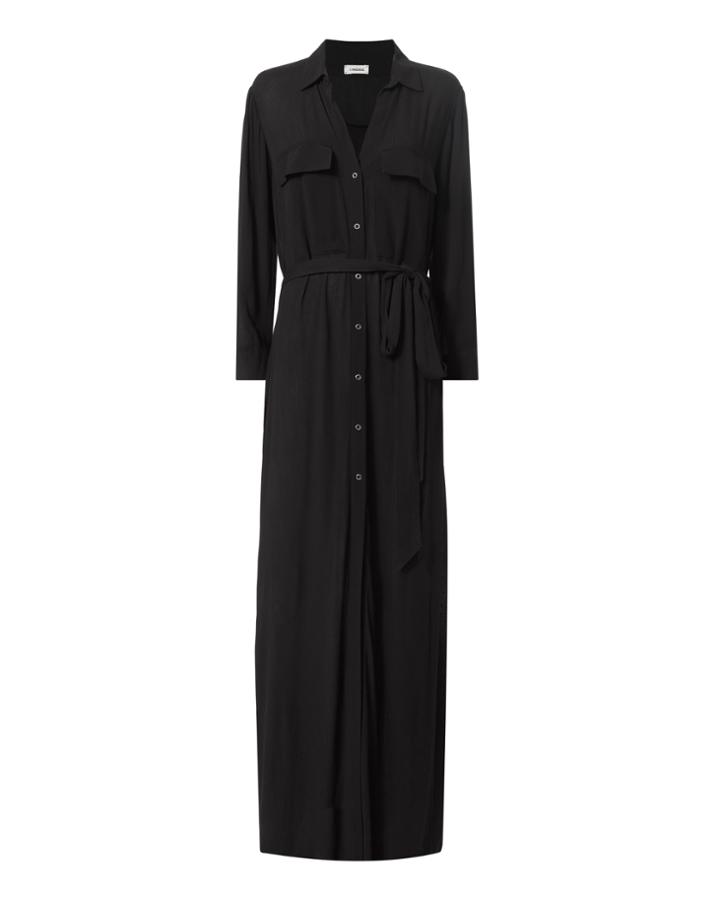 L'agence Black Maxi Shirtdress Black P