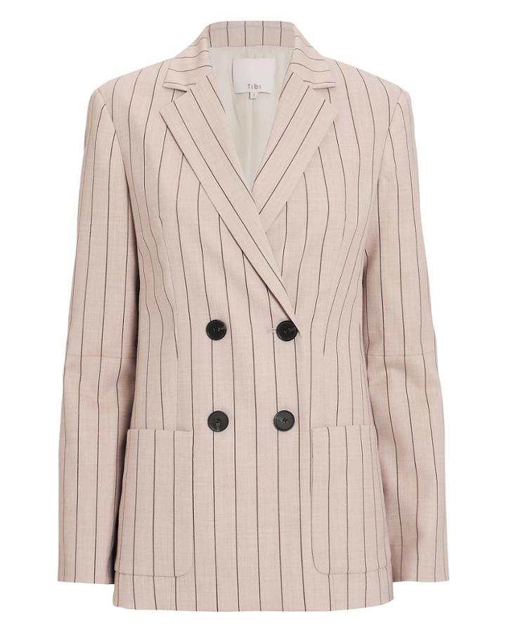 Tibi Slit Sleeve Wool Blazer Hazelwood 6