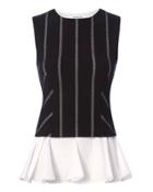 Derek Lam 10 Crosby 2 In 1 Pinstripe Peplum Top