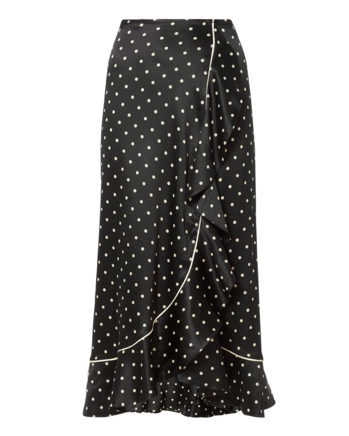 Ganni Leclair Polka Dot Skirt Black 38