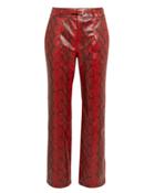 Torn Ronny Kobo Toba Snakeskin Print Pants Red/black Snakeskin Print M
