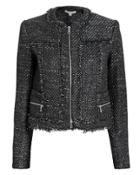Jonathan Simkhai Sparkle Boucl Cropped Jacket Black/silver P
