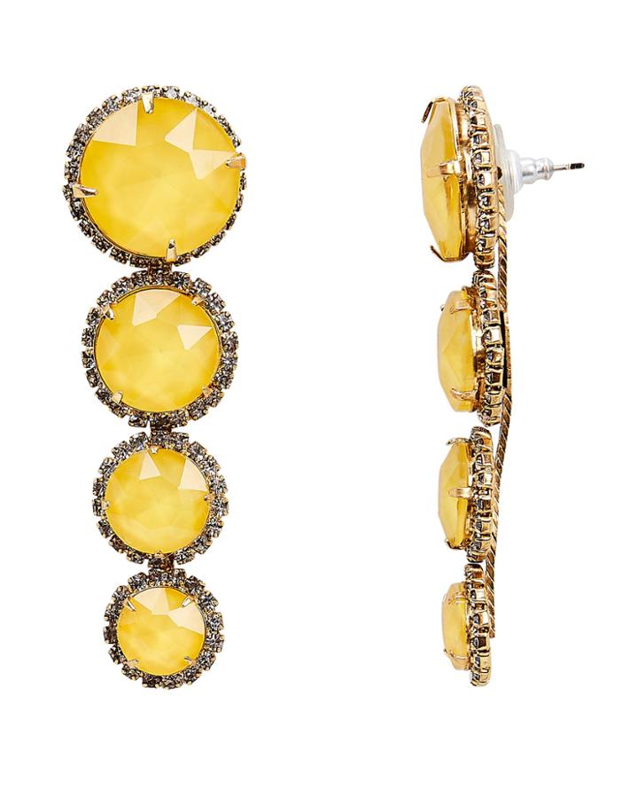 Elizabeth Cole Yellow Graduated Drop Earrings Yellow 1size